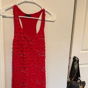 Free Kisses Red Sleeveless Dress